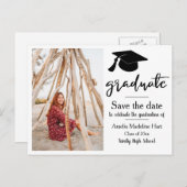 Carte Postale Fête de l'obtention du diplôme | Enregistrer la ph (Devant / Derrière)