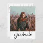 Carte Postale Fête de l'obtention du diplôme | Script Enregistre (Devant / Derrière)