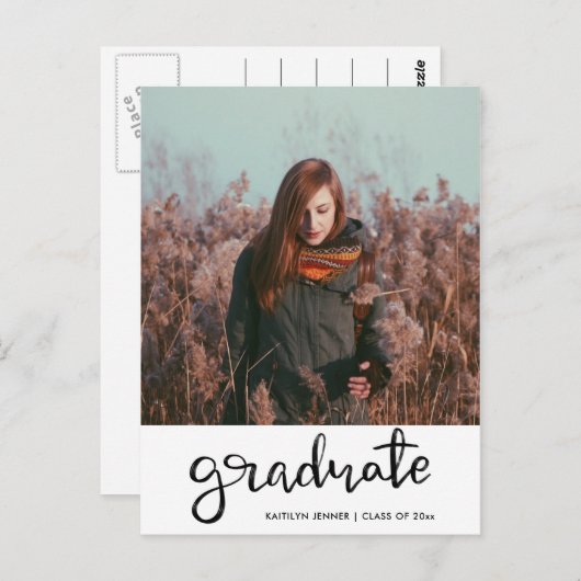 Carte Postale Fête de l'obtention du diplôme | Script Enregistre (Devant / Derrière)