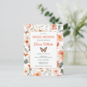 Carte Postale Fête de mariage aquarelle Prairie Papillon (Debout devant)