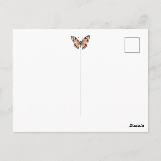 Carte Postale Fête de mariage aquarelle Prairie Papillon (Dos)