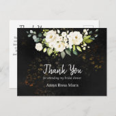 Carte Postale *~* Fête de mariage aquarelle rustique rose blanch (Devant / Derrière)