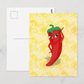 Carte Postale Fête de mariage avec une diva au piment rouge (Devant / Derrière)