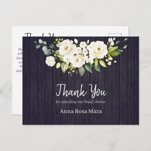 Carte Postale *~* Fête de mariage champêtre Bois Vieilli Rose Bl (Devant / Derrière)