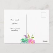 Carte Postale Fête de mariage Florale Lumineuse (Dos)