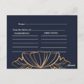 Carte Postale Fête de mariage Navy & floral doré (Dos)