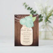 Carte Postale Fête de mariage rustique Lumière de pot Mason pour (Debout devant)