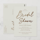 Carte Postale Fête de Mariage Simple Script Or (Devant / Derrière)