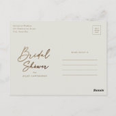 Carte Postale Fête de Mariage Simple Script Or (Dos)