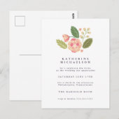 Carte Postale FETE DE MARIEE | Jardin de Fleurs (Devant / Derrière)