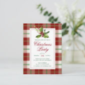 Carte Postale Fête de Noël | Aquarelle Plaid Holly (Debout devant)