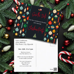 Carte Postale Fête de Noël de famille Enregistrer la date Orneme