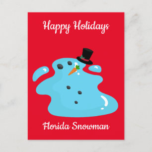 Carte Postale Fête de Noël de Floride Snowman