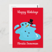 Carte Postale Fête de Noël de Floride Snowman (Devant / Derrière)