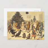 Carte Postale Fête de Noël de Louis Wain (Devant / Derrière)