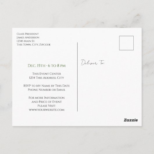 Carte Postale Fête de Noël familiale Enregistrer l'arbre des dat (Dos)