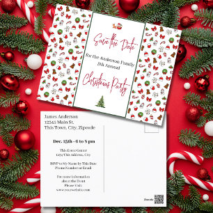 Carte Postale Fête de Noël familiale Sauvez les fêtes de Noël