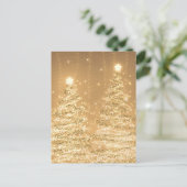 Carte Postale Fête de Noël Flambant Arbres Cuivre (Debout devant)