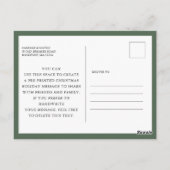 Carte Postale Fête de Noël Floral Rouge (Dos)