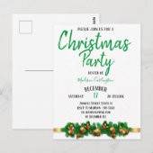 Carte Postale Fête de Noël Mistletoe Bells Décoratif 2 (Devant / Derrière)