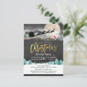 Carte Postale Fête de Noël Santa Hat Reindeer Sleigh (Debout devant)