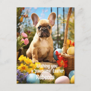 Carte Postale Fête de Pâques personnalisable avec Furry Friends