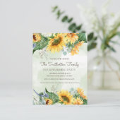 Carte Postale Fête de pendaison de crémaillère aux tournesols ve (Debout devant)