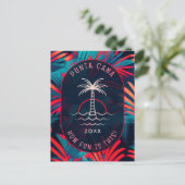 Carte Postale Fête de plage à Punta Cana Feuilles de palmier cou (Debout devant)