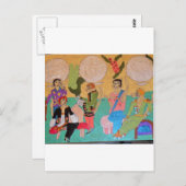 Carte Postale Fête de pyjama de chat (Devant / Derrière)