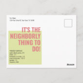 Carte Postale Fête de quartier estivale de style rétro (Dos)
