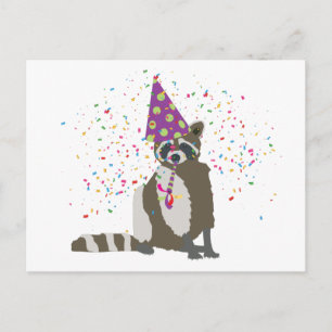 Carte Postale Fête de raton laveur - Animaux faisant la fête