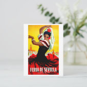 Carte Postale Fête de Séville, danseuse espagnole, femme, tradit (Debout devant)