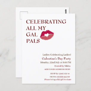 Carte Postale FÊTE DE TOUTE MA GAL Galentine's Day Girls Night