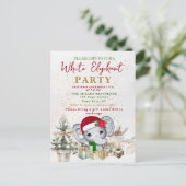 Carte Postale Fête d'échange de cadeaux éléphant blanc (Debout devant)