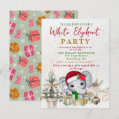Carte Postale Fête d'échange de cadeaux éléphant blanc (Devant / Derrière)