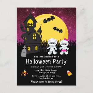 Carte Postale Fête déguisée Halloween Mummy Rose