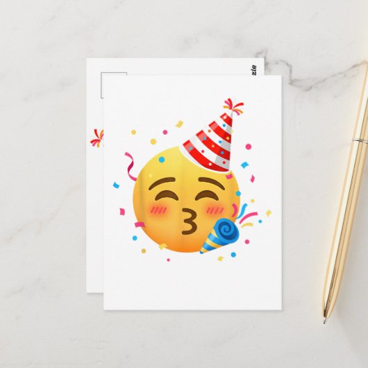 Carte Postale Fête d'émoticônes drôles (Devant/Arrière en situation)