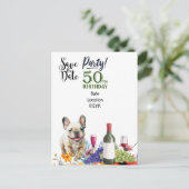 Carte Postale Fête des 50 ans avec bouledogue français (Debout devant)