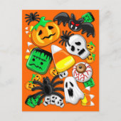 Carte Postale Fête des Candies Éffrayantes d'Halloween (Devant)