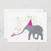Carte Postale Fête des éléphants - Animaux ayant une fête (Devant / Derrière)
