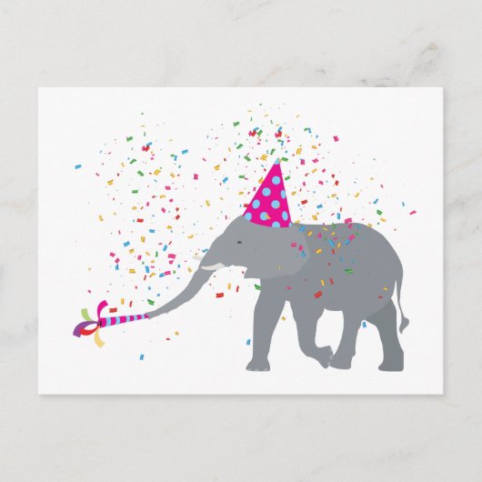 Carte Postale Fête des éléphants - Animaux ayant une fête (Devant)