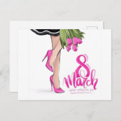 Carte Postale fête des femmes (Devant / Derrière)