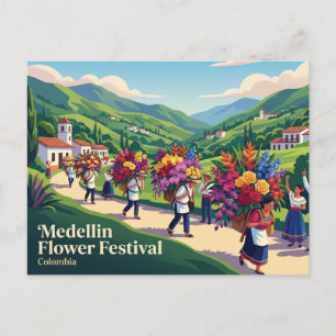 Carte Postale Fête des Fleurs de Medellín Colombie