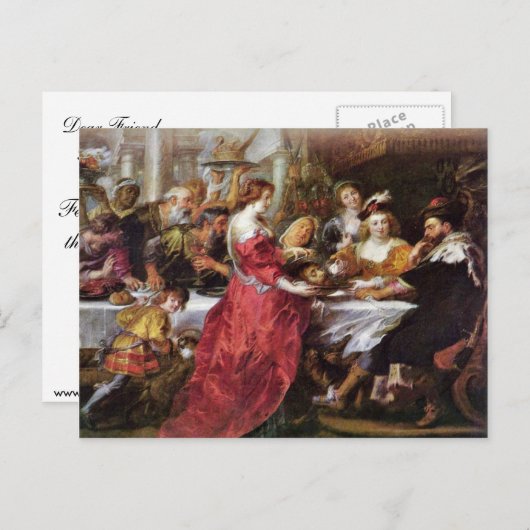 Carte Postale Fête Des Hérododes Par Rubens Peter Paul (Devant / Derrière)
