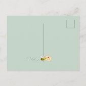 Carte Postale Fête des mariées abeille mignonne eucalyptus blanc (Dos)