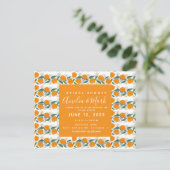 Carte Postale Fête des mariées Abstraite botanique orange dessin (Debout devant)