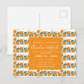 Carte Postale Fête des mariées Abstraite botanique orange dessin (Devant / Derrière)