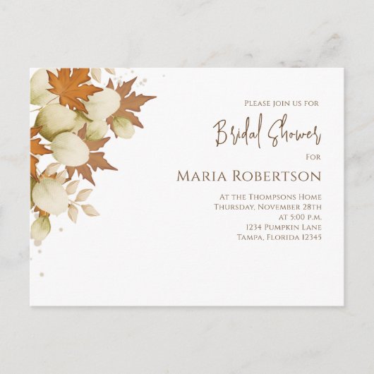 Carte Postale Fête des mariées Automne automne verdure Feuille Q (Devant)