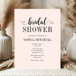 Carte Postale Fête des mariées cardiaque minimaliste simple<br><div class="desc">Faites preuve de simplicité et d'élégance grâce à notre invitation minimaliste à la douche nuptiale. Le titre "Fête des mariées" est délicatement écrit en écriture décontractée, accompagné d'un tourbillon subtil et d'un motif cardiaque. Célébrez la future mariée avec style avec cette invitation sobre mais charmante, parfaite pour donner le ton...</div>