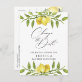 Carte Postale Fête des mariées Changer la date Lemons Green (Devant / Derrière)